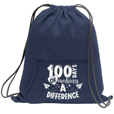 100 Days Of Making A Difference Sweatshirt Cinch Pack Bag