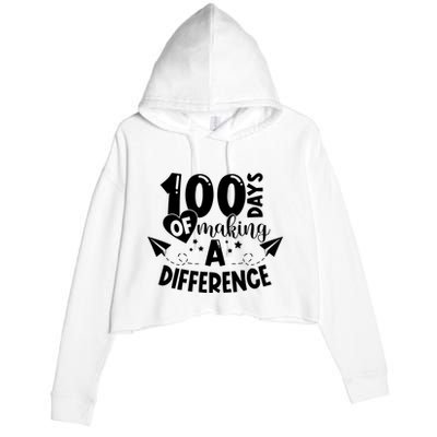 100 Days Of Making A Difference Crop Fleece Hoodie