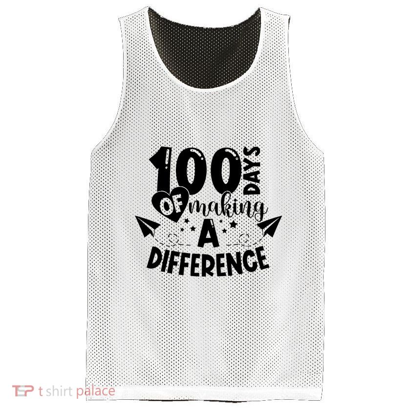 100 Days Of Making A Difference Mesh Reversible Basketball Jersey Tank