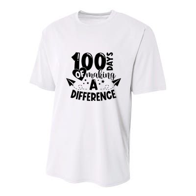 100 Days Of Making A Difference Youth Performance Sprint T-Shirt