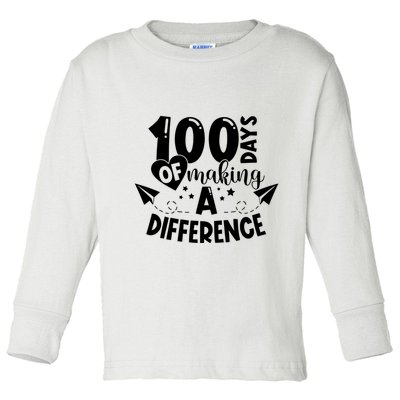 100 Days Of Making A Difference Toddler Long Sleeve Shirt