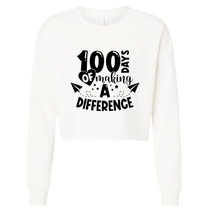 100 Days Of Making A Difference Cropped Pullover Crew