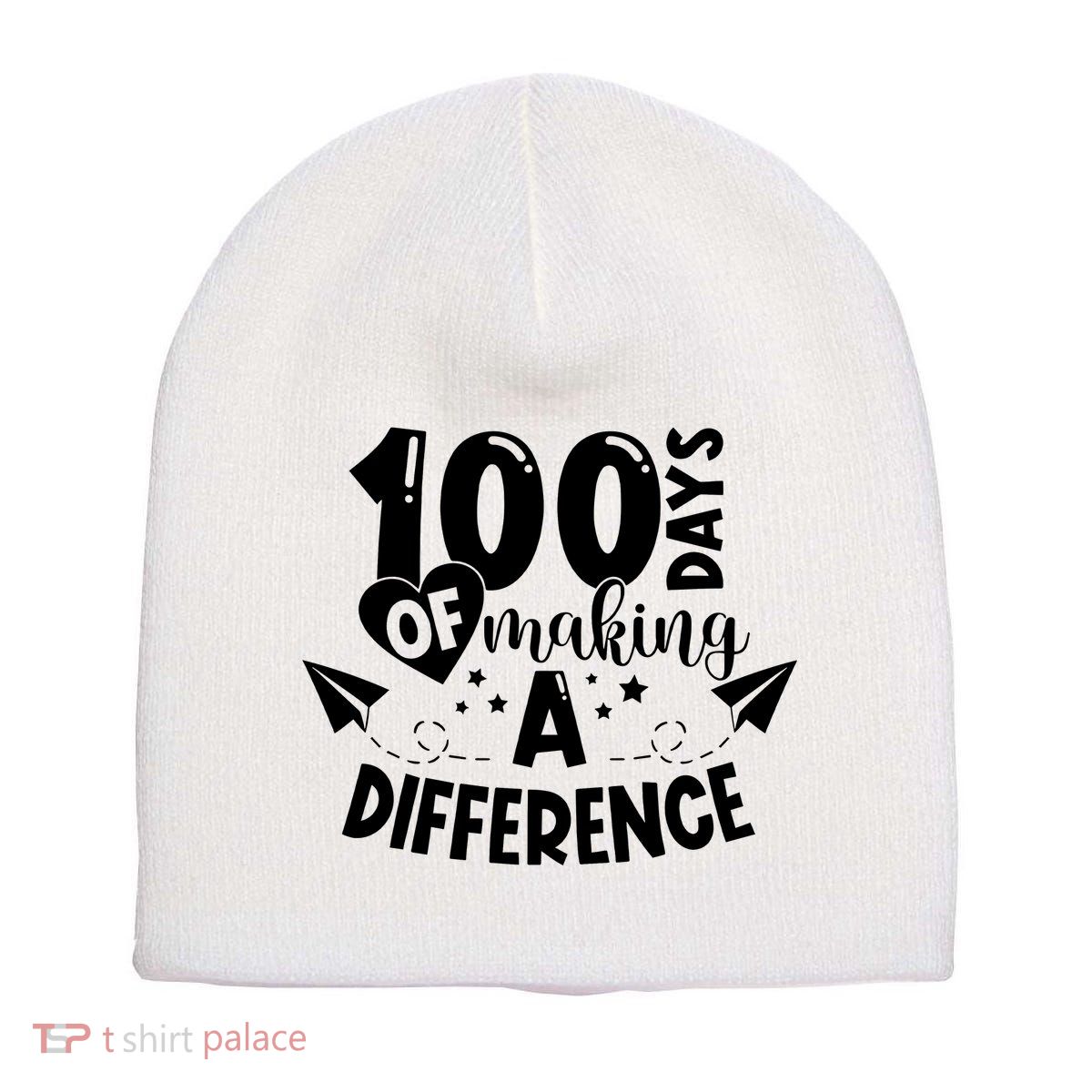 100 Days Of Making A Difference Short Acrylic Beanie