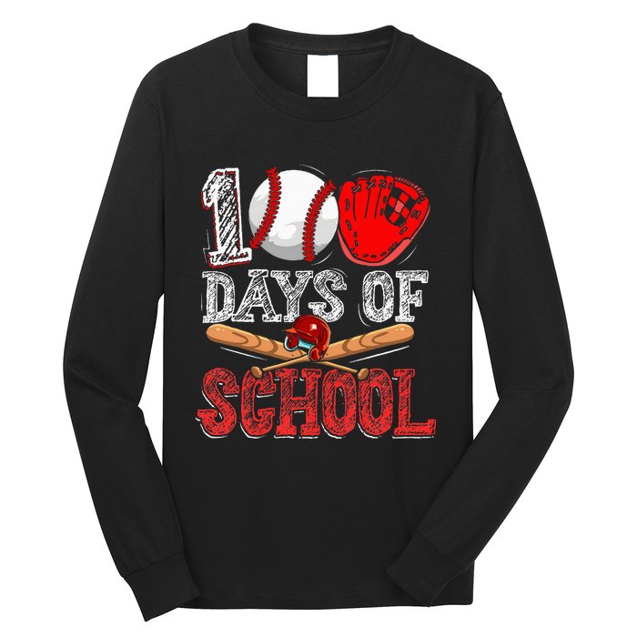 100 Days Of School Baseball 100th Day Long Sleeve Shirt