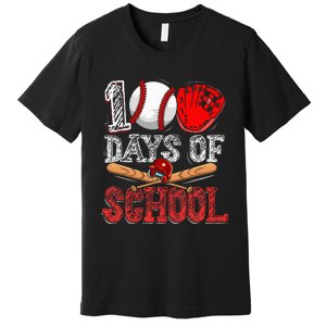 100 Days Of School Baseball 100th Day Premium T-Shirt