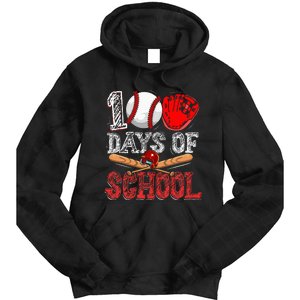 100 Days Of School Baseball 100th Day Tie Dye Hoodie