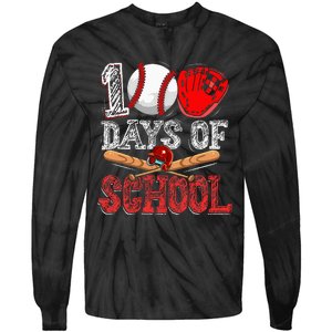 100 Days Of School Baseball 100th Day Tie-Dye Long Sleeve Shirt