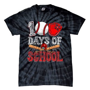 100 Days Of School Baseball 100th Day Tie-Dye T-Shirt