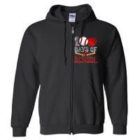 100 Days Of School Baseball 100th Day Full Zip Hoodie