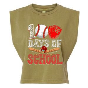 100 Days Of School Baseball 100th Day Garment-Dyed Women's Muscle Tee