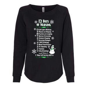 12 Days Of Nursing Funny Nurses Christmas Ugly Gift Womens California Wash Sweatshirt