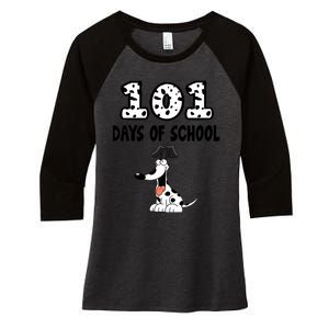 101 Days Of School Dalmatian Dog Lover Gifts Funny Women's Tri-Blend 3/4-Sleeve Raglan Shirt