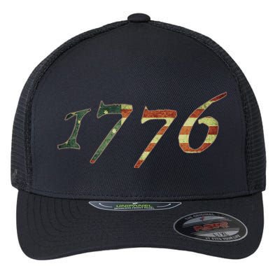 1776 Declaration Of Independence Us Flag Flexfit Unipanel Trucker Cap