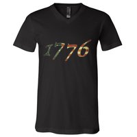 1776 Declaration Of Independence Us Flag V-Neck T-Shirt