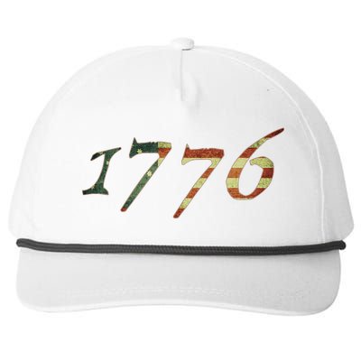 1776 Declaration Of Independence Us Flag Snapback Five-Panel Rope Hat