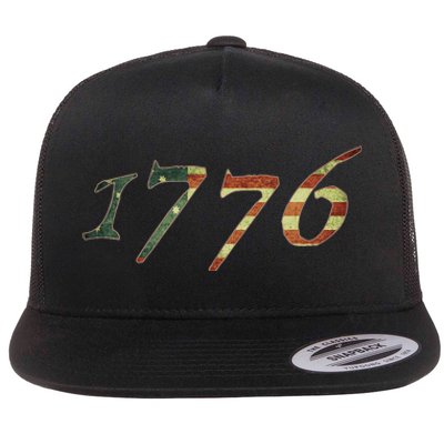 1776 Declaration Of Independence Us Flag Flat Bill Trucker Hat