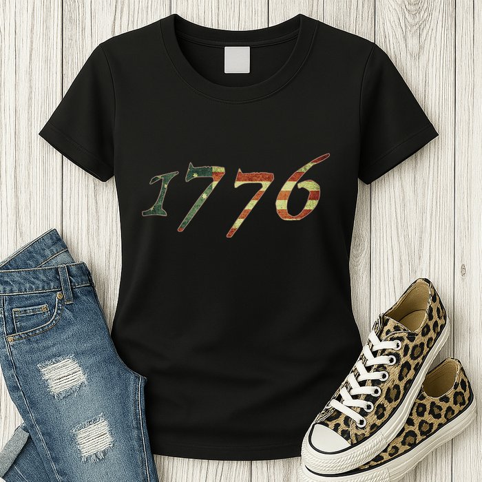 1776 Declaration Of Independence Us Flag Womens T-Shirt