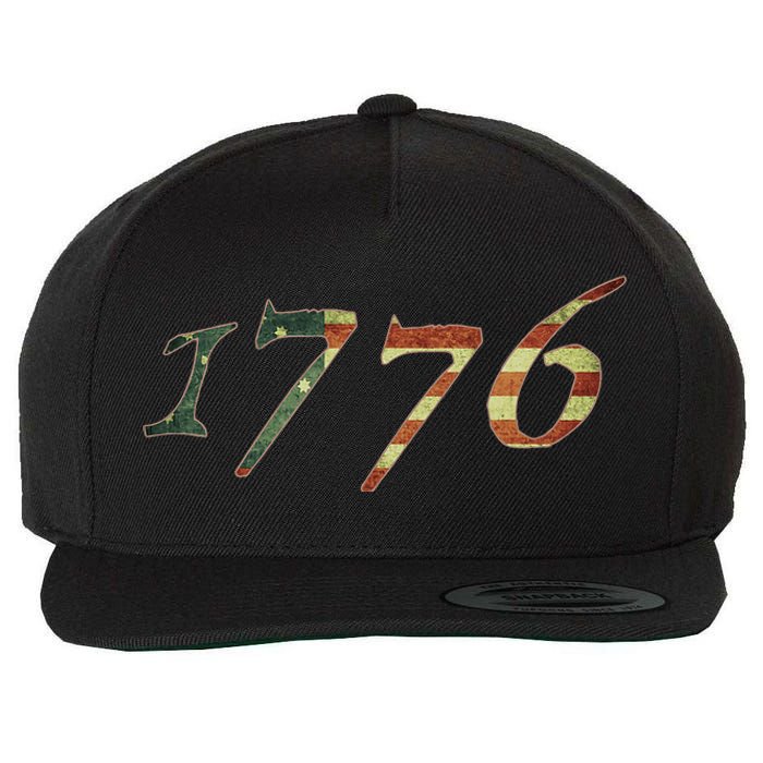 1776 Declaration Of Independence Us Flag Wool Snapback Cap