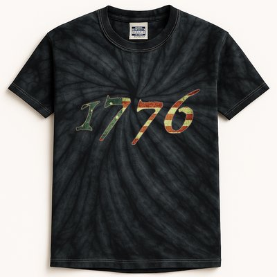 1776 Declaration Of Independence Us Flag Kids Tie-Dye T-Shirt