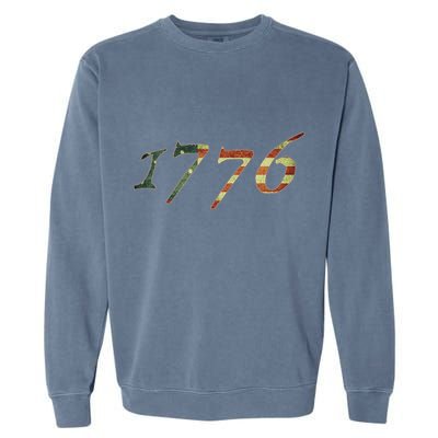 1776 Declaration Of Independence Us Flag Garment-Dyed Sweatshirt