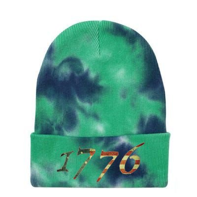 1776 Declaration Of Independence Us Flag Tie Dye 12in Knit Beanie