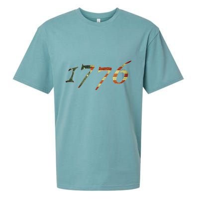 1776 Declaration Of Independence Us Flag Sueded Cloud Jersey T-Shirt