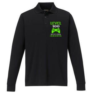 100th Day Of School 100 Days Of School Performance Long Sleeve Polo