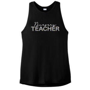 1st Day Of School Color Leopard Nursery Teacher Squad Gift Ladies PosiCharge Tri-Blend Wicking Tank