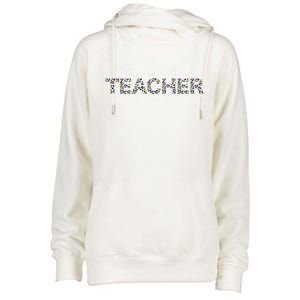 1st Day Of School Color Leopard Nursery Teacher Squad Gift Womens Funnel Neck Pullover Hood