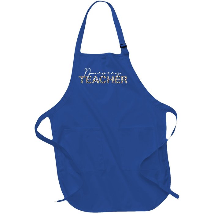 1st Day Of School Color Leopard Nursery Teacher Squad Gift Full-Length Apron With Pockets