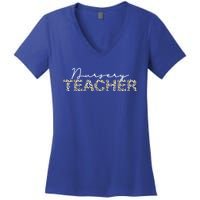 1st Day Of School Color Leopard Nursery Teacher Squad Gift Women's V-Neck T-Shirt