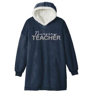 1st Day Of School Color Leopard Nursery Teacher Squad Gift Hooded Wearable Blanket