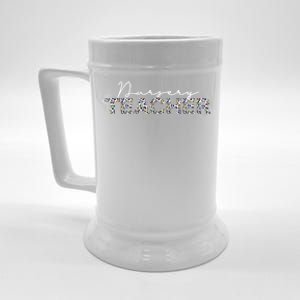 1st Day Of School Color Leopard Nursery Teacher Squad Gift Beer Stein