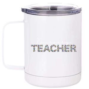 1st Day Of School Color Leopard Nursery Teacher Squad Gift 12 oz Stainless Steel Tumbler Cup