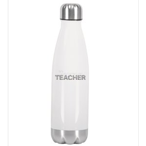 1st Day Of School Color Leopard Nursery Teacher Squad Gift Stainless Steel Insulated Water Bottle