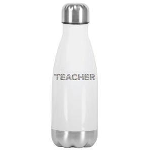 1st Day Of School Color Leopard Nursery Teacher Squad Gift Stainless Steel Insulated Water Bottle