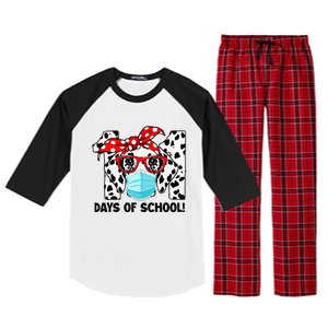 101 Days Of School Dalmatian Dog Face Mask 100th Day School Gift Raglan Sleeve Pajama Set