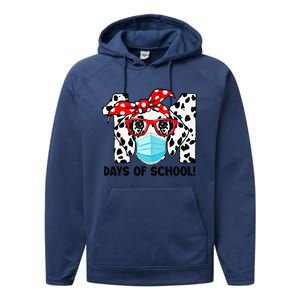 101 Days Of School Dalmatian Dog Face Mask 100th Day School Gift Performance Fleece Hoodie