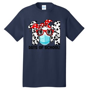 101 Days Of School Dalmatian Dog Face Mask 100th Day School Gift Tall T-Shirt