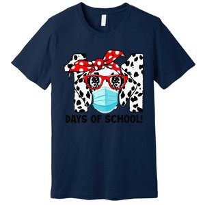 101 Days Of School Dalmatian Dog Face Mask 100th Day School Gift Premium T-Shirt