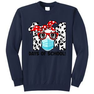 101 Days Of School Dalmatian Dog Face Mask 100th Day School Gift Tall Sweatshirt