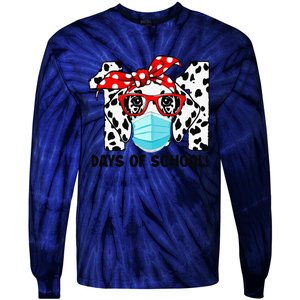 101 Days Of School Dalmatian Dog Face Mask 100th Day School Gift Tie-Dye Long Sleeve Shirt