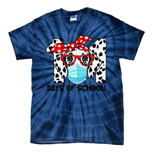 101 Days Of School Dalmatian Dog Face Mask 100th Day School Gift Tie-Dye T-Shirt