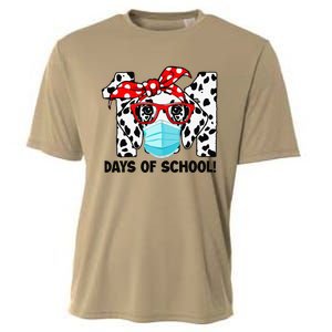 101 Days Of School Dalmatian Dog Face Mask 100th Day School Gift Cooling Performance Crew T-Shirt