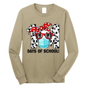 101 Days Of School Dalmatian Dog Face Mask 100th Day School Gift Long Sleeve Shirt