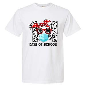 101 Days Of School Dalmatian Dog Face Mask 100th Day School Gift Garment-Dyed Heavyweight T-Shirt