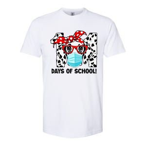 101 Days Of School Dalmatian Dog Face Mask 100th Day School Gift Softstyle CVC T-Shirt