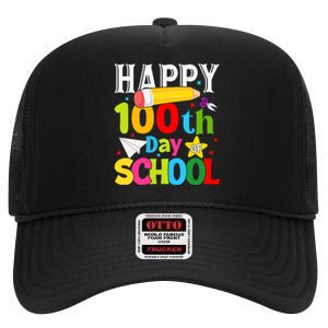 100th Day Of School Teachers Costume 100 Days Students High Crown Mesh Back Trucker Hat