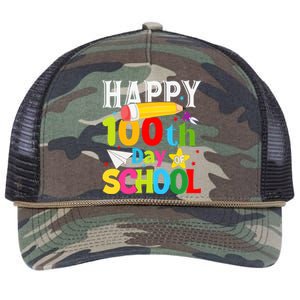 100th Day Of School Teachers Costume 100 Days Students Retro Rope Trucker Hat Cap