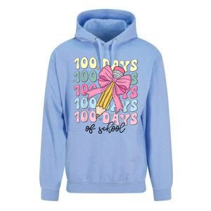 100 Days Of School Girl Coquette Bow 100th Day Of School Unisex Surf Hoodie